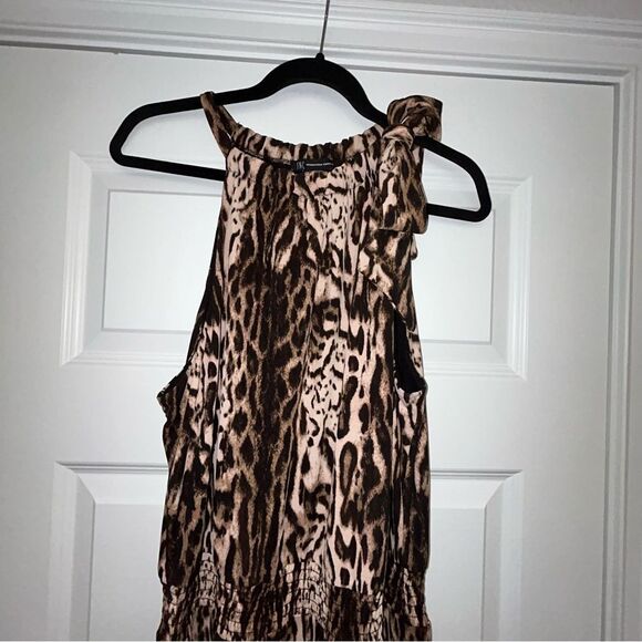New, INC International Concepts Animal Print Halter Tie at Top Maxi Dress - Picture 6 of 14